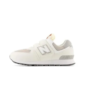 New Balance NB 574 Slip Resistant Shock Absorbers Kids Lifestyle Shoes White Gray Teenagers
