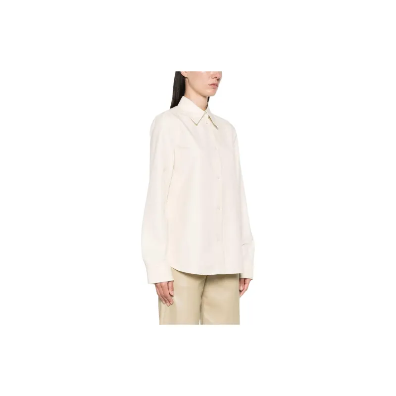 JIL SANDER Curved Hem Poplin Shirt-3