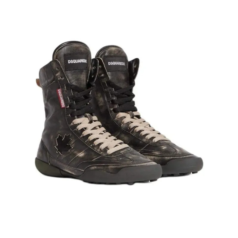 DSQUARED 2 High Top Casual Shoes Men's Gray-2