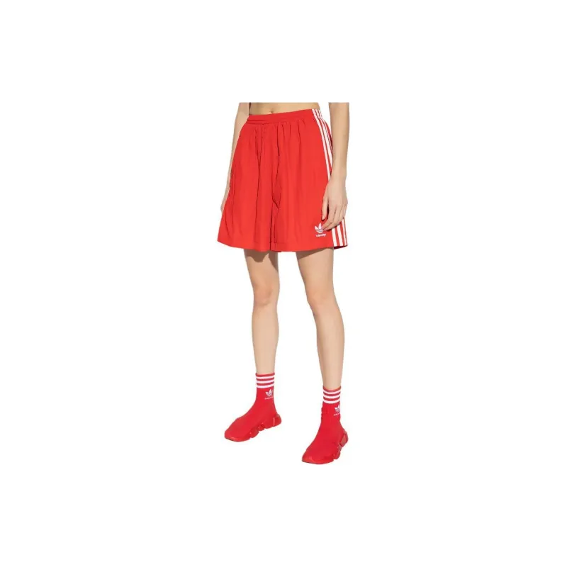 Balenciaga X Adidas Crepe Technical Fabric Shorts Red-2