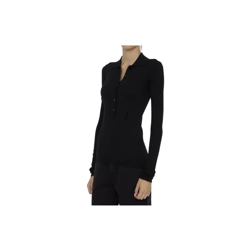 The Attico Half Buttoned Knitted Jumper-3