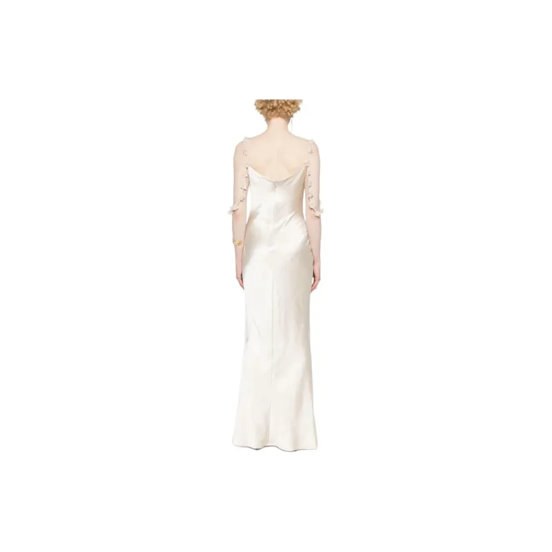 Self-portrait Satin Flower Maxi Dress-2