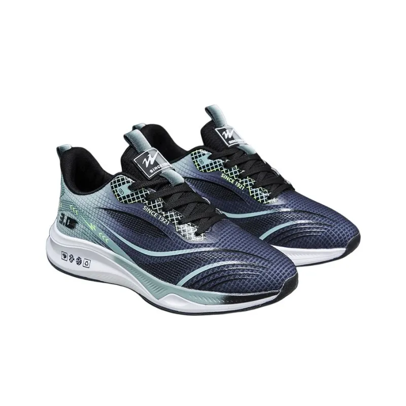Binary Support Lightweight Rebound Low Top Casual Running Shoes Unisex Black Green-2
