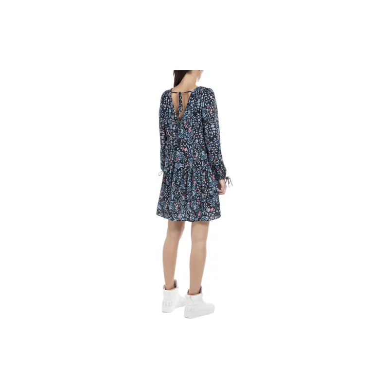 REPLAY Long Sleeved Dress Women's Blue-3