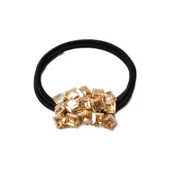 Left Europe Elastic String/Alloy/Rhinestone Hair Tie Women's Champagne/Silver Gray/Silver White