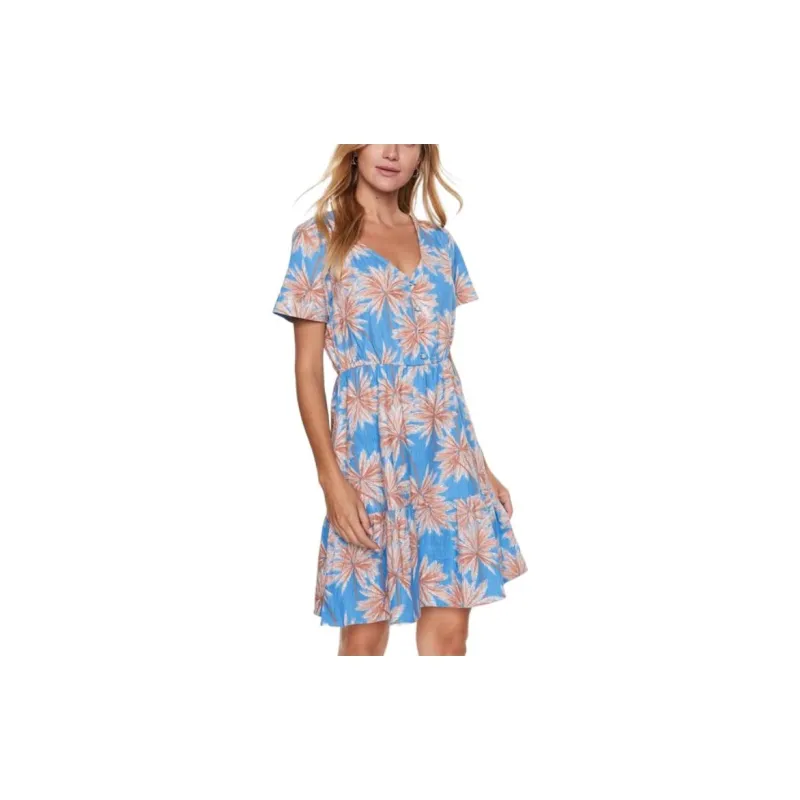 ROXY Short Sleeved Dress Women's Blue-1