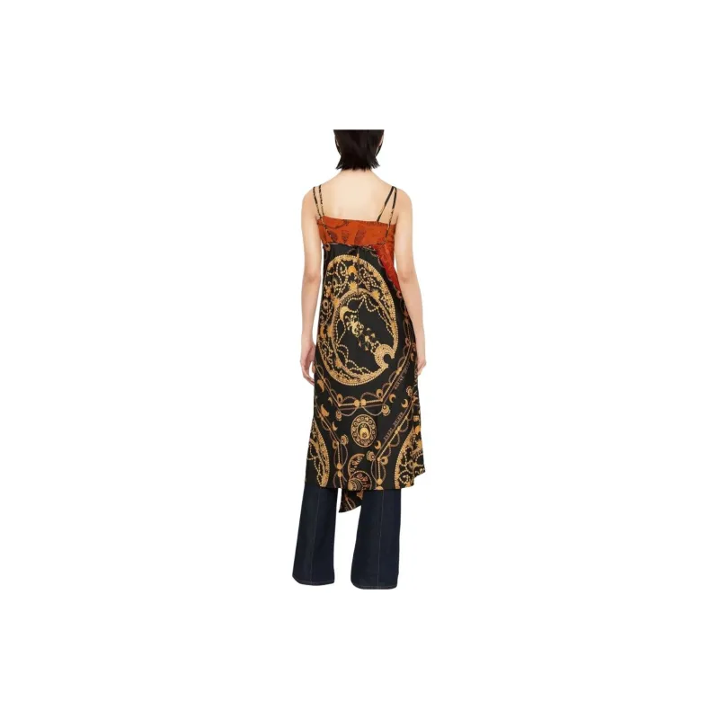 Marine Serre Graphic Printed V Neck Slip Dress-2