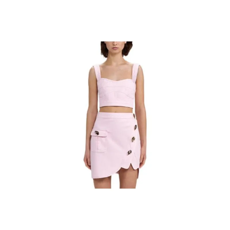 Self portrait Casual Short Skirts Women's Pink-2