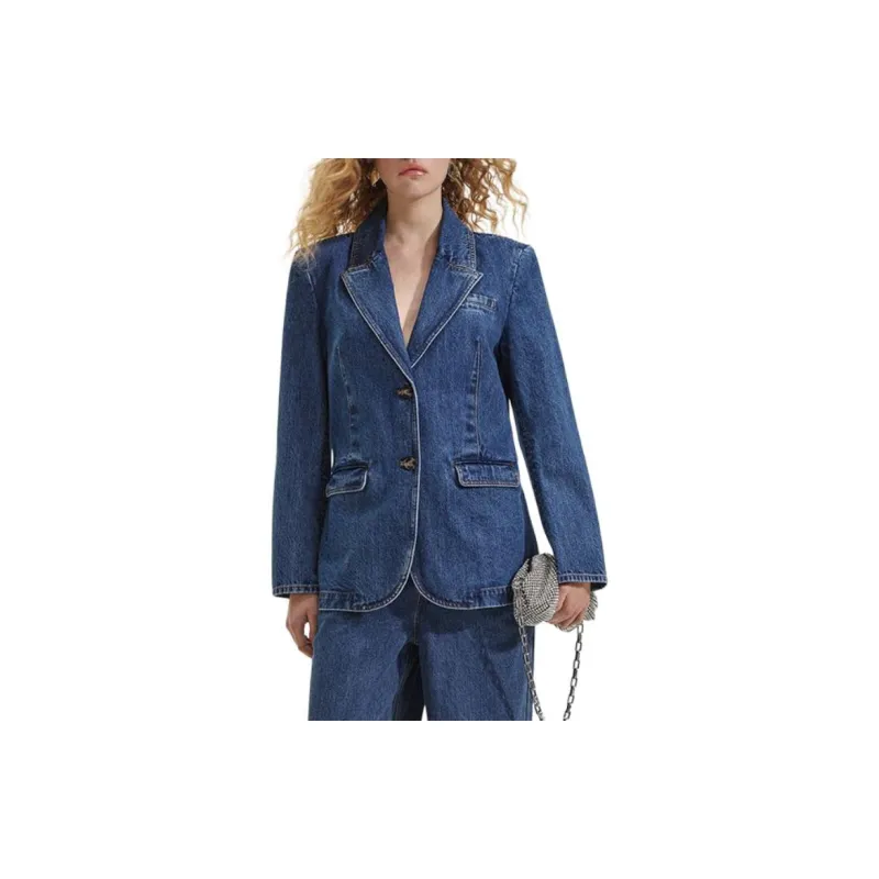 Self portrait Denim Jacket Women's Denim Blue-1