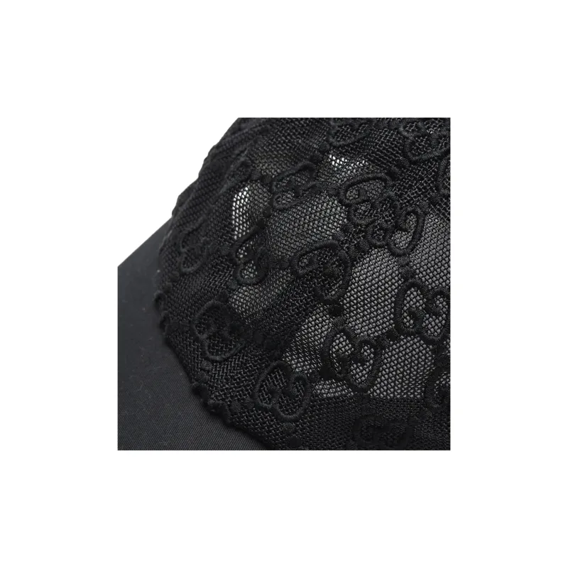 GUCCI Cotton Baseball Caps Women's Black-4