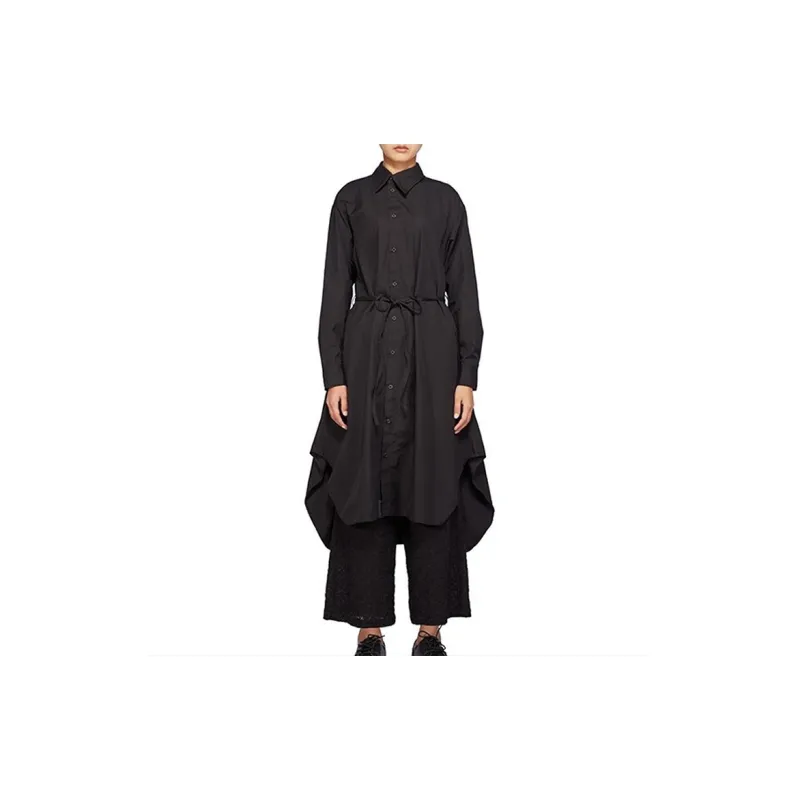 Yohji Yamamoto Long Sleeved Dresses Women's Black-3