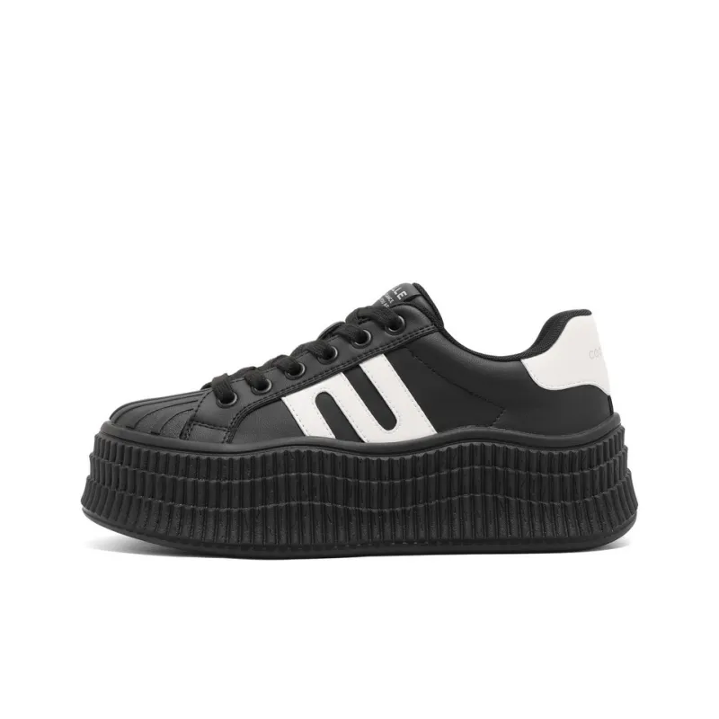 BELLE Anti Slip And Wear Resistant Lightweight Height Increasing Low Top Skateboard Shoes Women's-15
