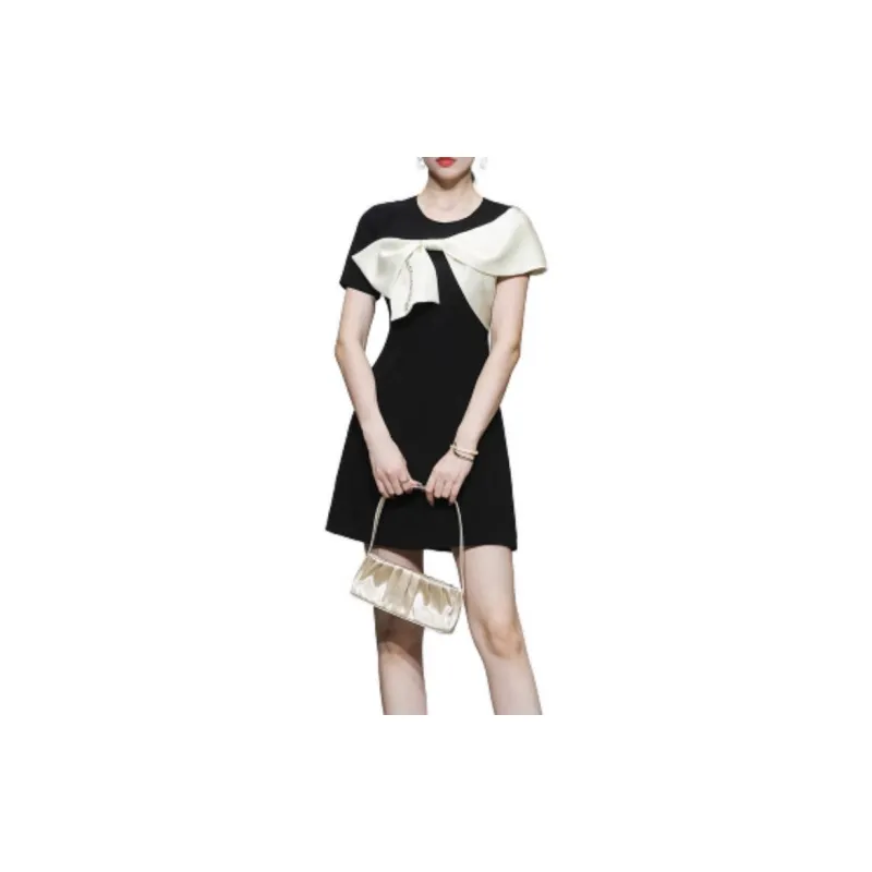 Duffy fashion Short Sleeved Dresses Women's Black-3