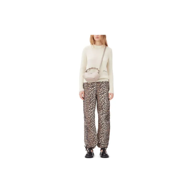 GANNI Leopard print Drawstring Trousers-1