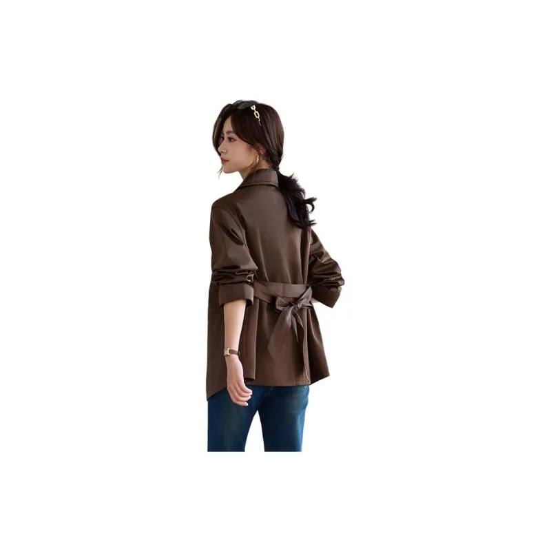 Yi Mengyuan Cropped Trench Coat Women's-6