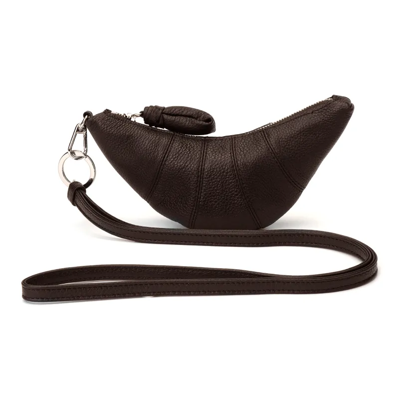 Lemaire Cow Leather Coin Purse Unisex Brown-0