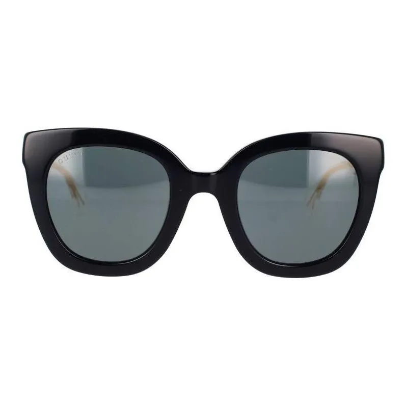 GUCCI Acetate Cat Eye Sunglasses Women's Black/Crystal-1