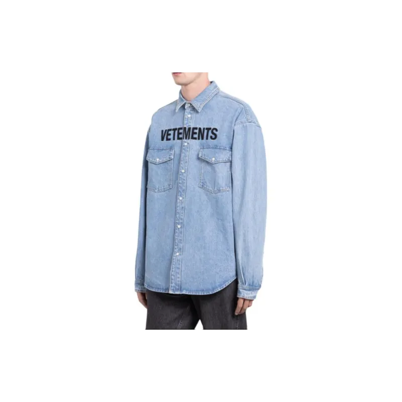 Vetements Shirts Men Blue-2