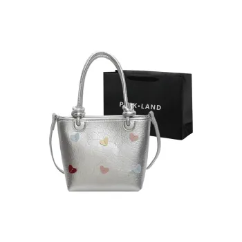 PINK·LAND PU Handbag Women's Silver/Ecru Black/Burgundy