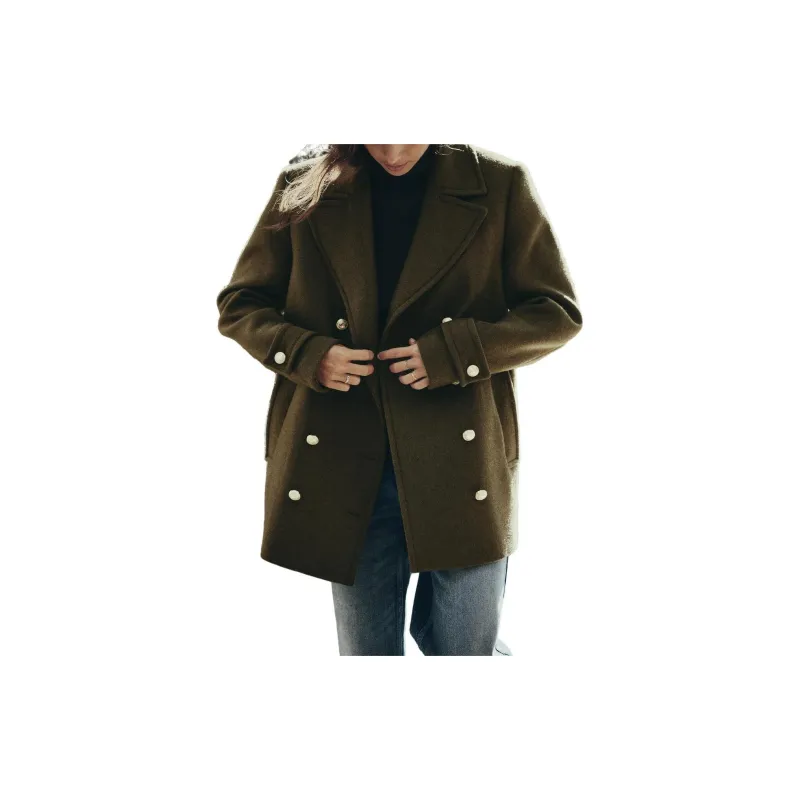 ZARA Coats Women's Light Khaki-2