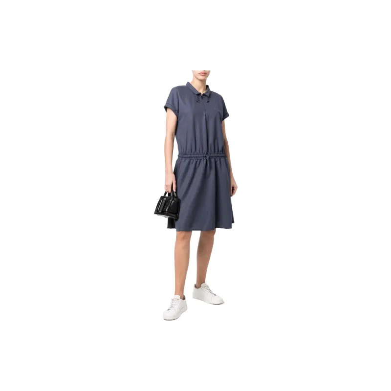 EMPORIO ARMANI Short Sleeved Dresses Women's Navy Blue-3