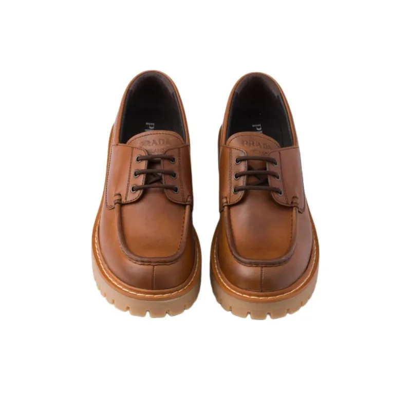 PRADA Loafers 6cm Women's Brown-4