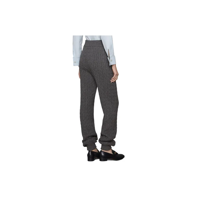 GUCCI Woven Cashmere Joggers Black-2