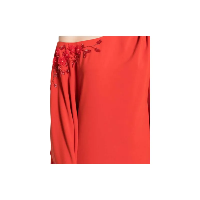 Marchesa Notte Floral embroidered Draped Dress-4