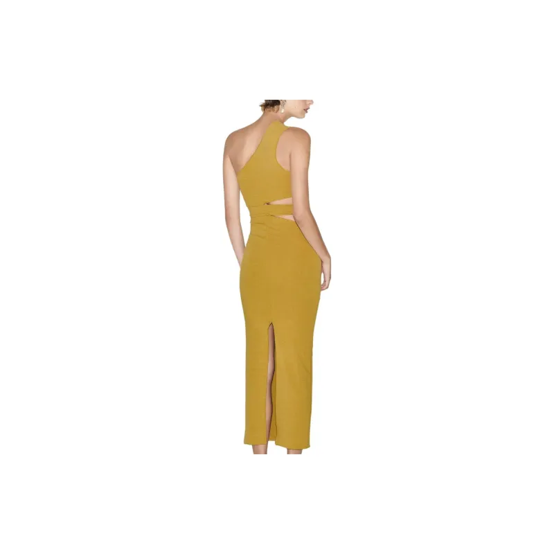 ZARA Sleeveless Dress Women's Mustard-3
