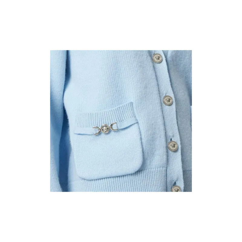 VERSACE Knit Sweater 'Pale Blue'-3