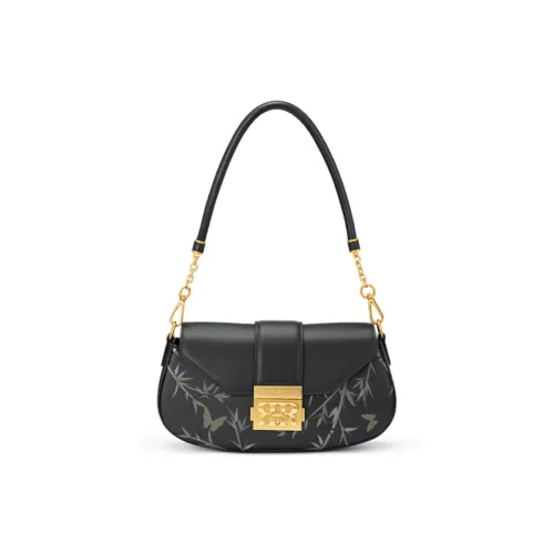 ROBERTA DI CAMERINO Cow Leather Shoulder Bag Baguette Bag Shoulder Bag Crossbody Bag Women's Black/White