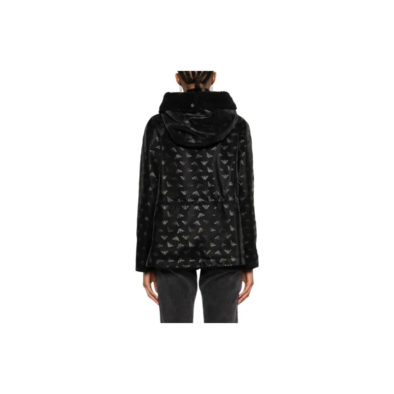 EMPORIO ARMANI Logo print Tonal Hooded Jacket-2