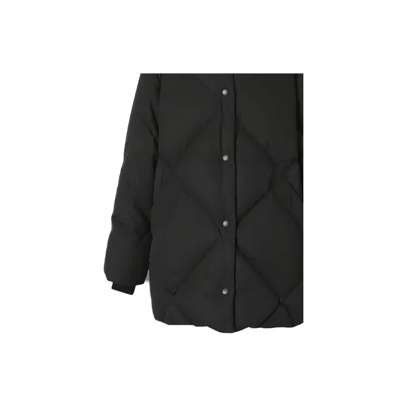 Burberry Diamond Quilted Cotton Gabardine Coat Black-3