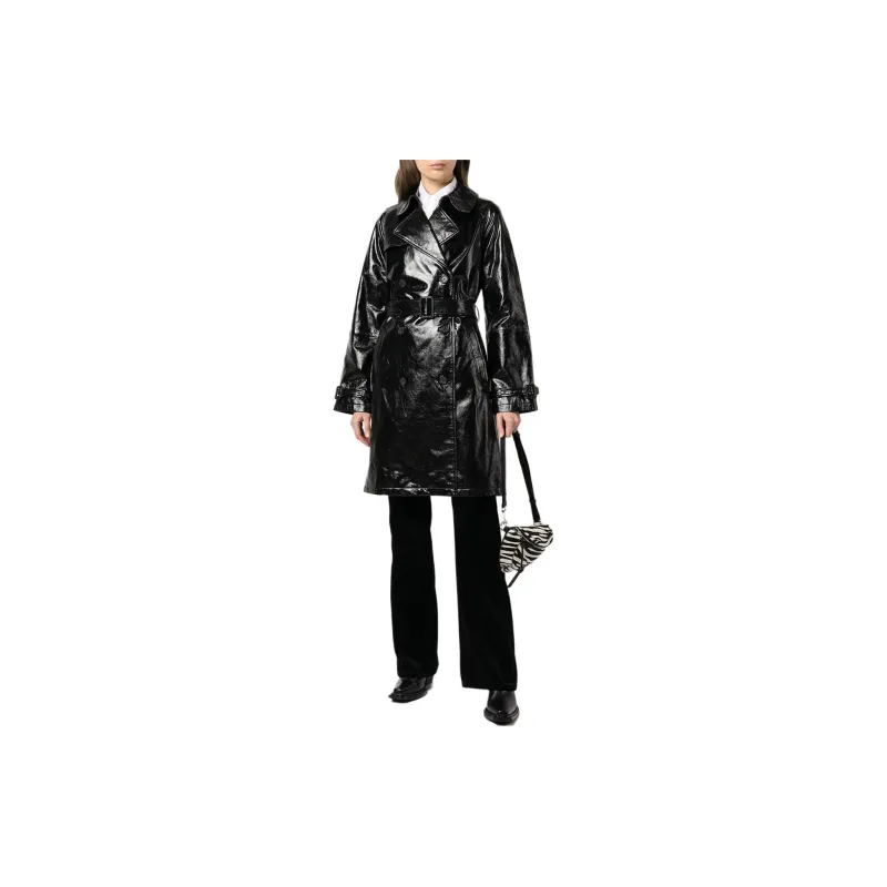 NILI LOTAN Trench Coat Women's Black-2