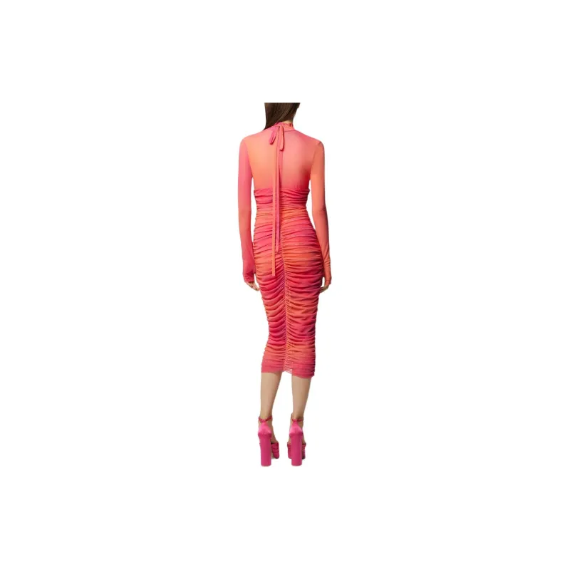 VERSACE JEANS COUTURE Logo plaque Ruched Dress-2