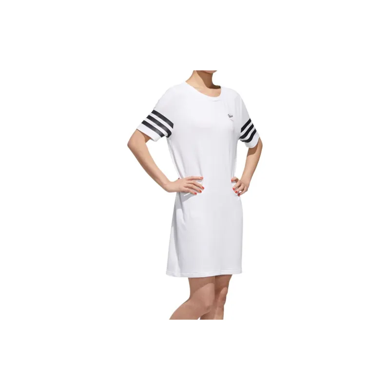 Adidas Neo Short Sleeved Dresses Women's White-4