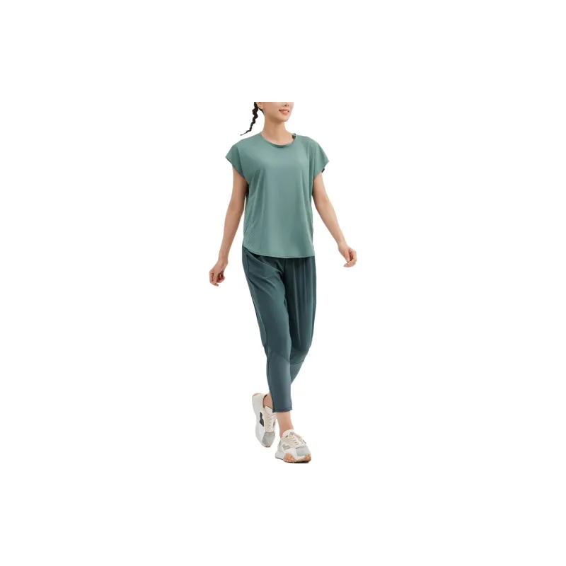 DECATHLON DOMYOS Athletic Trousers Women's Dark Gray Green-2