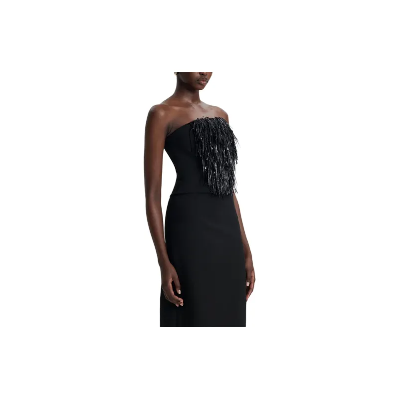 SCANLAN THEODORE Cady Tinsel Bustier Strapless Top Women's BLACK/Black-3
