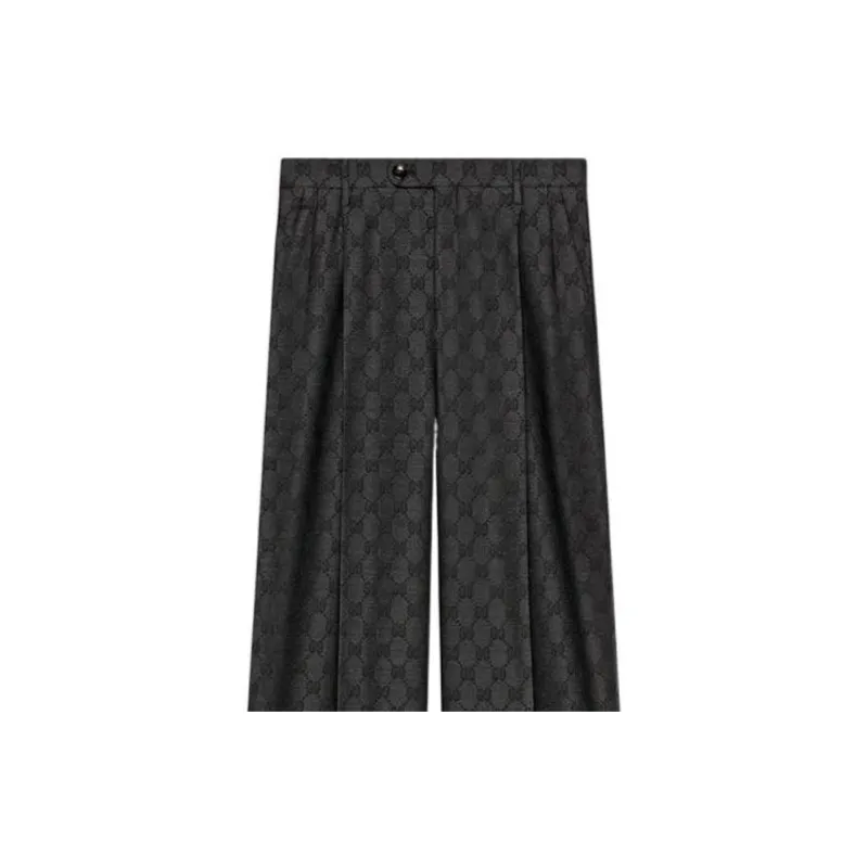 GUCCI Gg Wool Palazzo Trousers-5