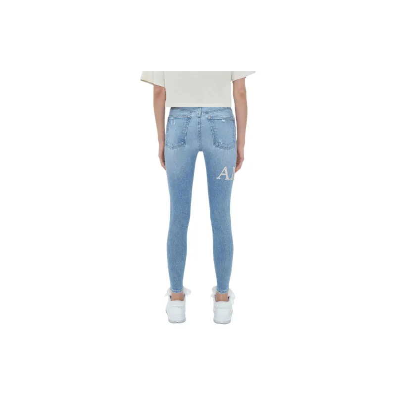 AMIRI Serif Logo Jean Jeans Women's Blue-1