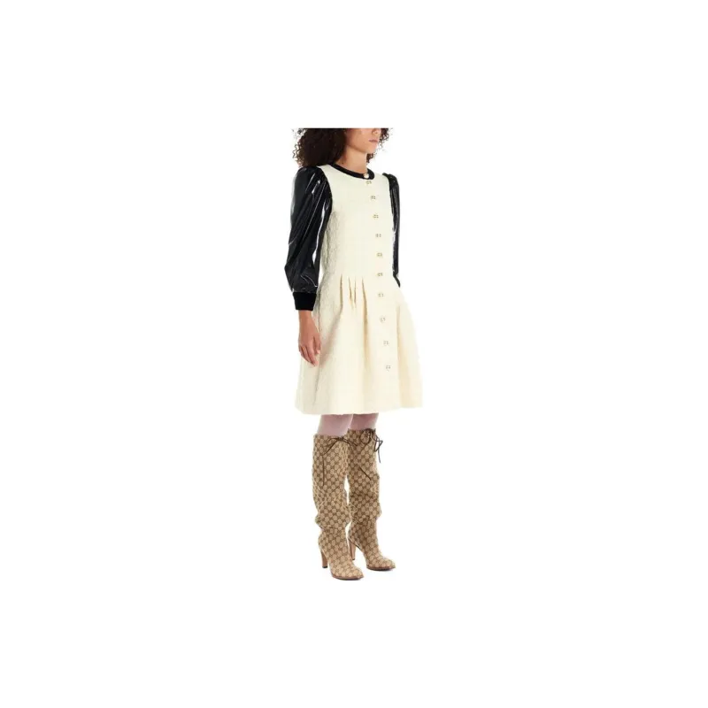 GUCCI Long-Sleeved Dresses Women's Black/White-2