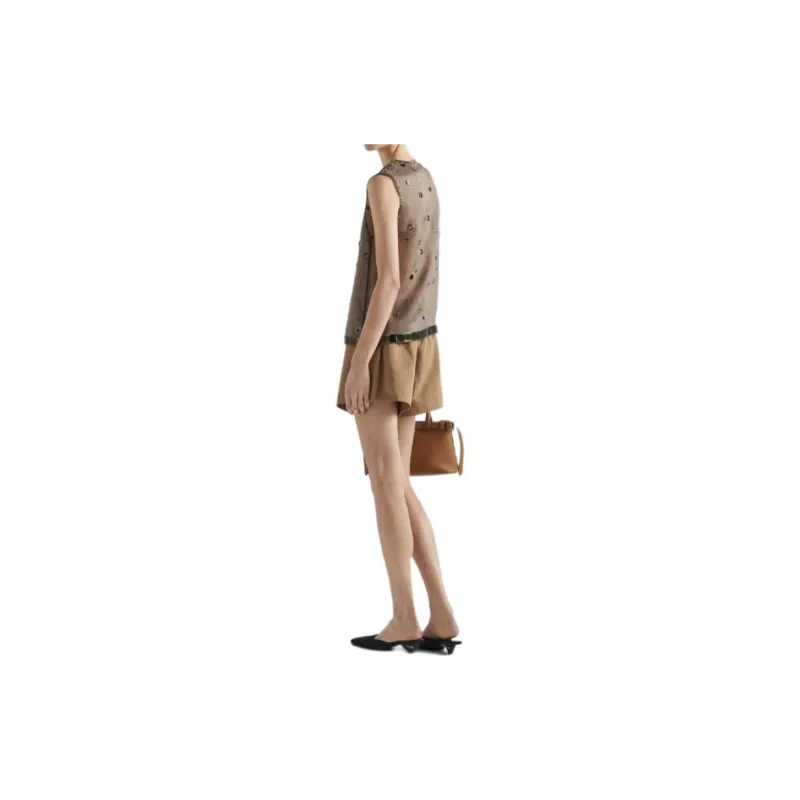 PRADA Elasticated Waistband Belted Shorts-3