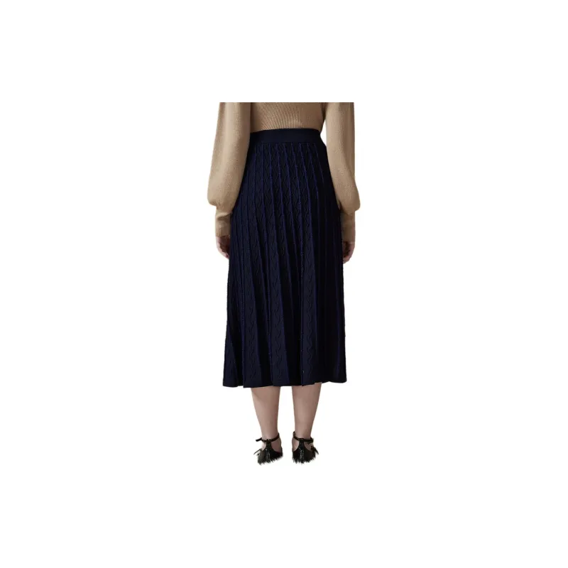 DKNY Casual Long Skirt Women's Navy Blue-2