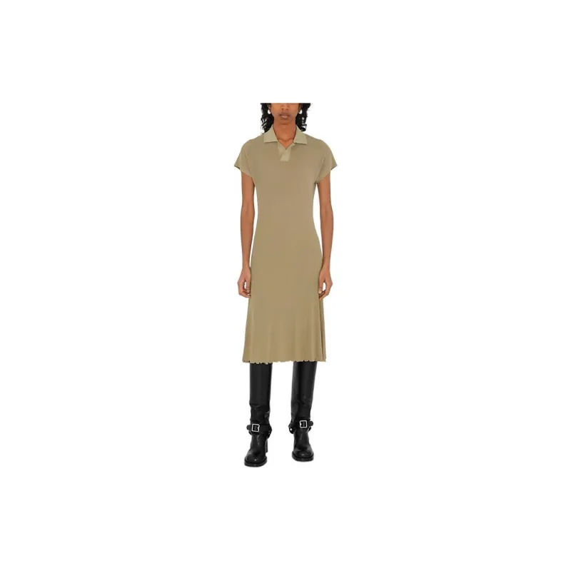Burberry Ribbed-Knit Short Sleeved Polo Dress-2