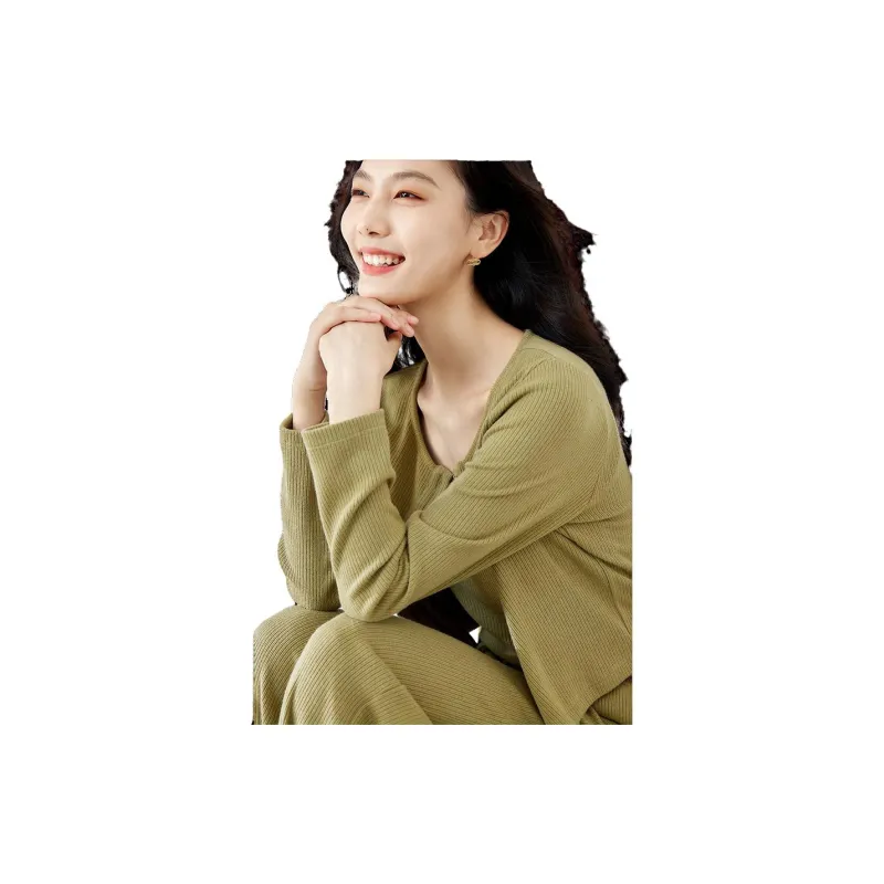 VIMLY Casual Suit Women's Autumn Green-1