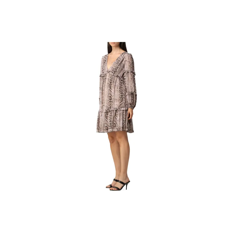 MICHAEL KORS Long Sleeved Dresses Women's Brown-4