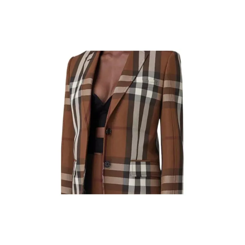 Burberry Checked Tailored Blazer-3