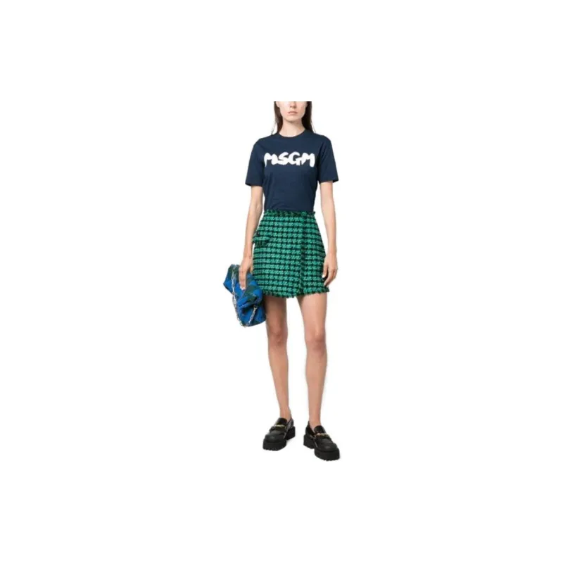 MSGM Tweed Frayed Edge Shorts-3