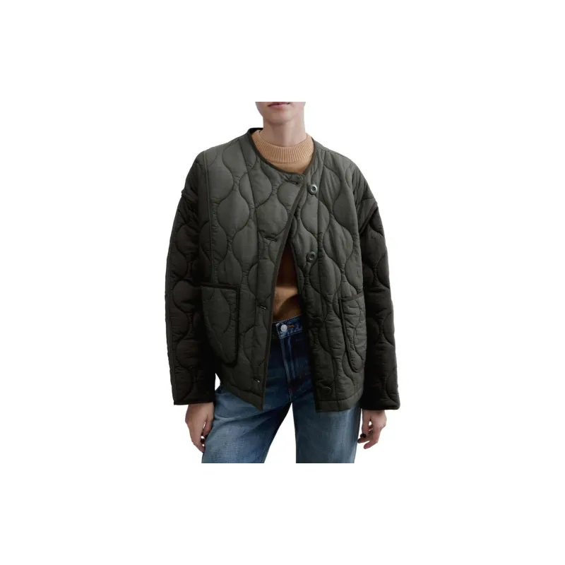 ZARA Puffer Jacket Women's Dark Khaki-2