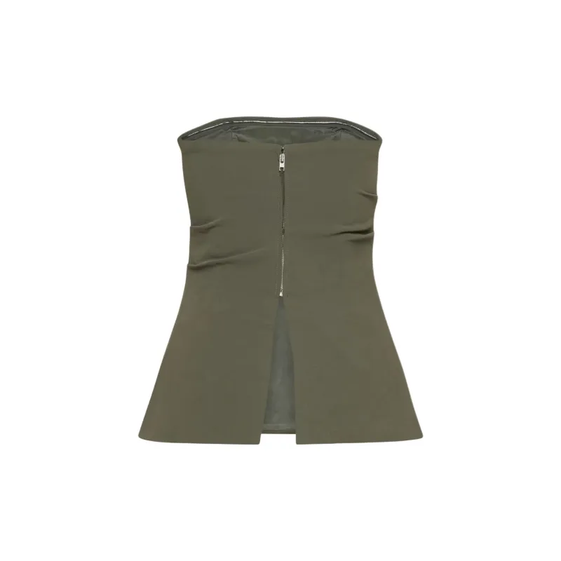 ARITZIA FW24 Wilfred Lilou Tube Top Strapless Top Women's DARK OLIVE/Dark Olive-1
